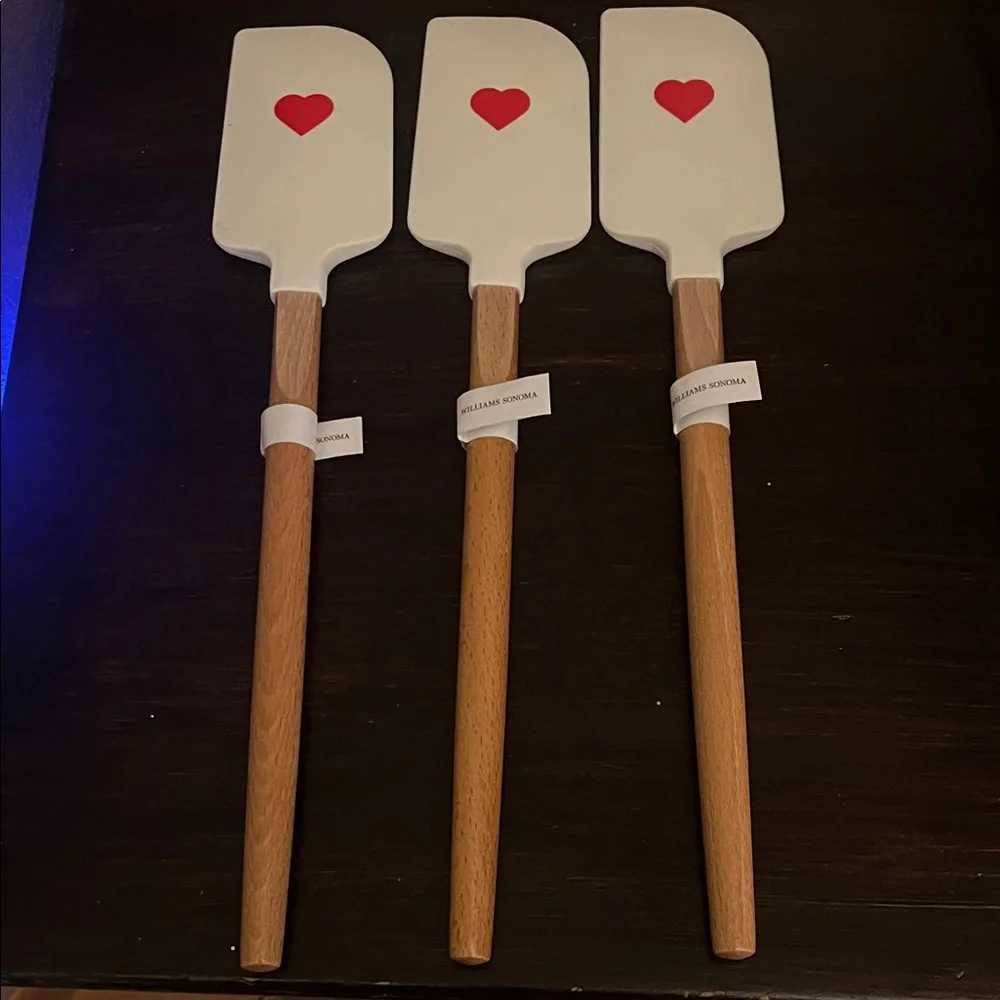 Williams Sonoma White and Red Spatula Set